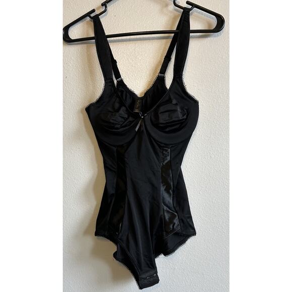 Slimming Tummy Bodysuit Lingerie Smooth Sexy Black VTG Pinup Marilyn Monroe Sz L - Picture 2 of 16